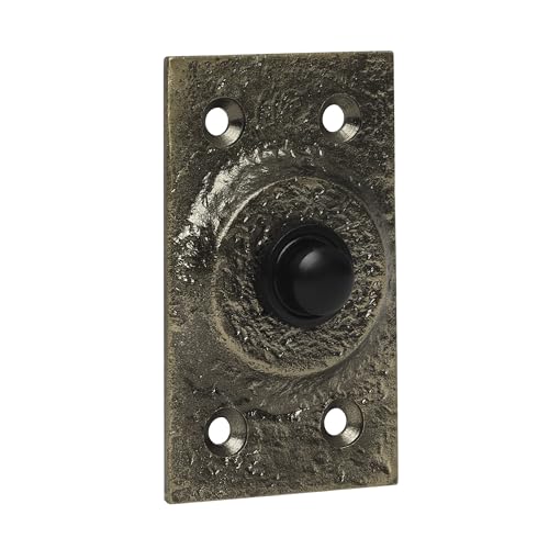Skandh Iron Doorbell Chime Push Button Black Powder Coated Vintage Decorative Door Bell with Easy Installation 3.06