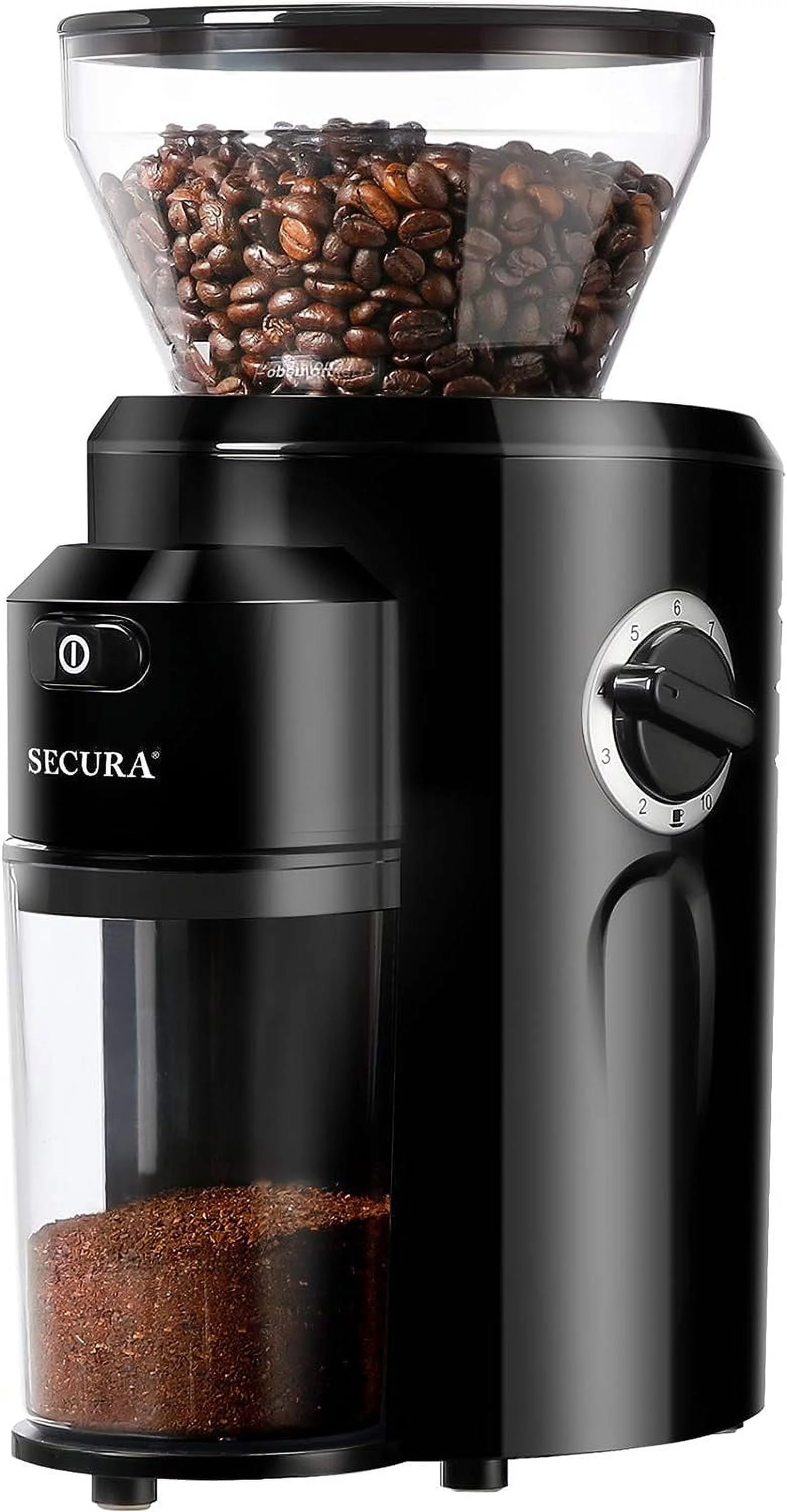 Open Box Secura Automatic Conical Burr Coffee Grinder CBG-018 - Black