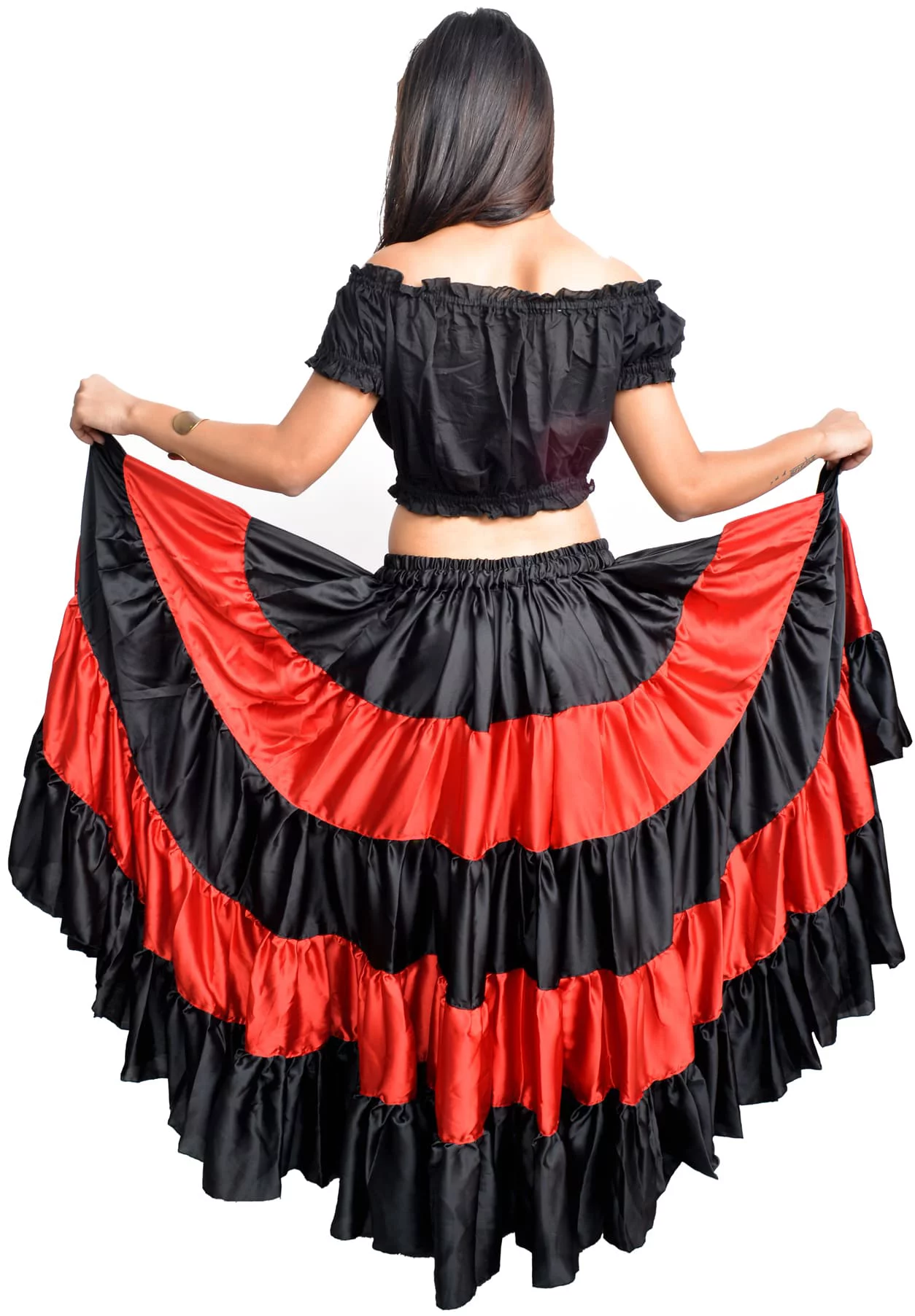 Wevez Women's Spain Flamenco Dance 25 Yard Skirt, One Size