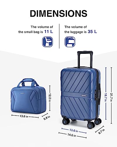 BAGSMART Carry On Luggage 22x14x9 Airline Approved With TSA Lock, 1OO% Polycarbonate Hardside Luggage with Spinner Wheels, Durable Hard Shell Carry On Suitcase 20 inch Black