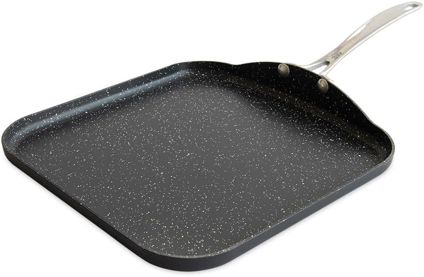 Nordic Ware Basalt Aluminum Square Griddle, 11-Inch, Ceramic Coating