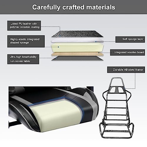 GTRACING Gaming Chair with Speakers Bluetooth Music Video Game Chair Audio Ergonomic Design Heavy Duty Office Computer Desk Chair (Black)