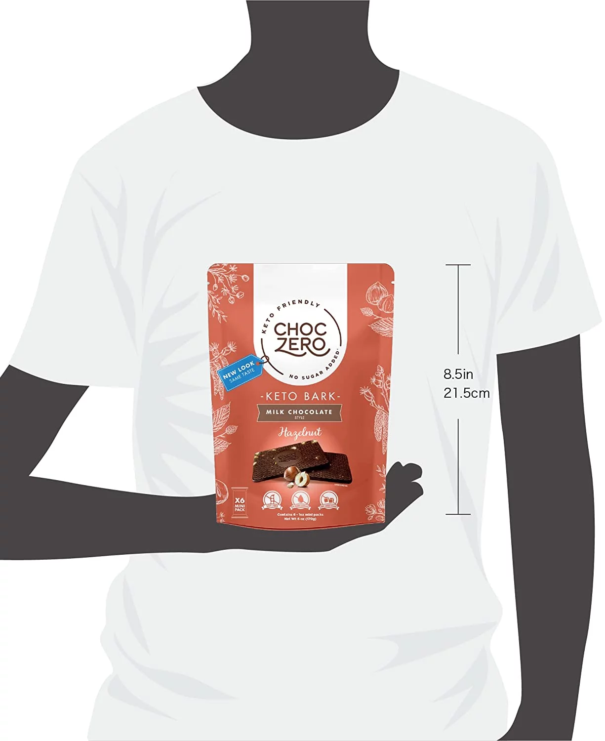 ChocZero, Keto Bark, Creamy Milk, Hazelnut, Mini Packs, 6 oz (170 g) 15 each Pack of 3