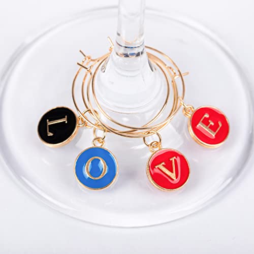 Christmas Wine Glass Charms - Stem Glass Markers & Identifiers for Holiday Themed Wine Party Decoration (18 Pack)