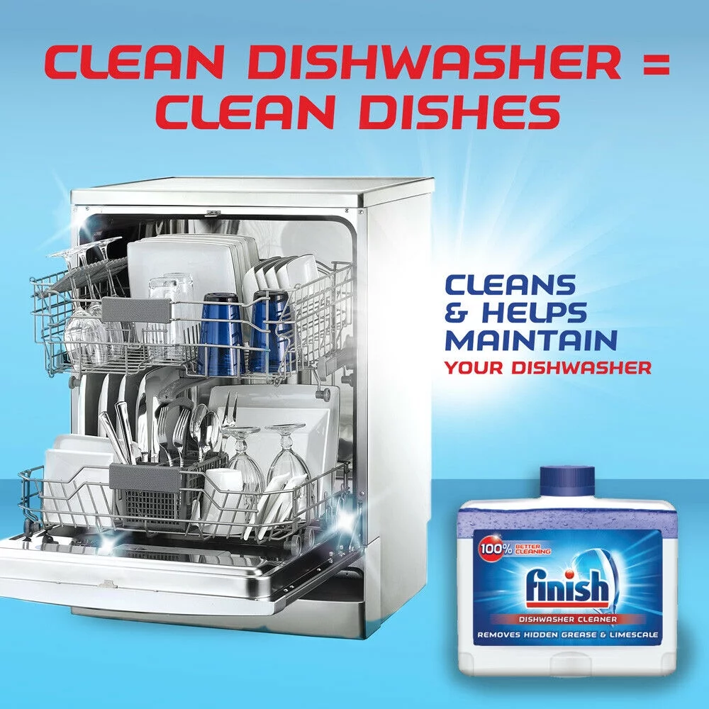 Finish Dual Action Dishwasher Cleaner: Fight Grease & Limescale, Fresh 8.45 oz. (Pack of 4)