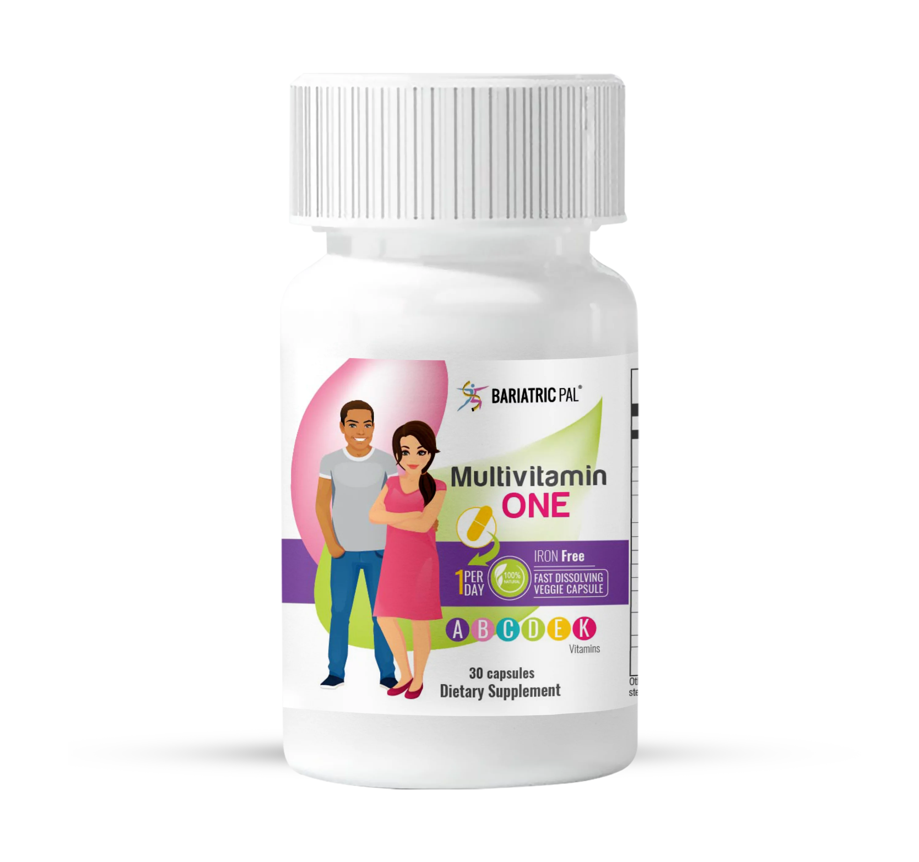 Gastric Band Complete Vitamin Pack - Tablets BariatricPal Multivitamin ONE & BariatricPal Easy Swallow Calcium Citrate and D3 Coated Tablets: Capsule - Iron Free, Size: 60-Day Supply