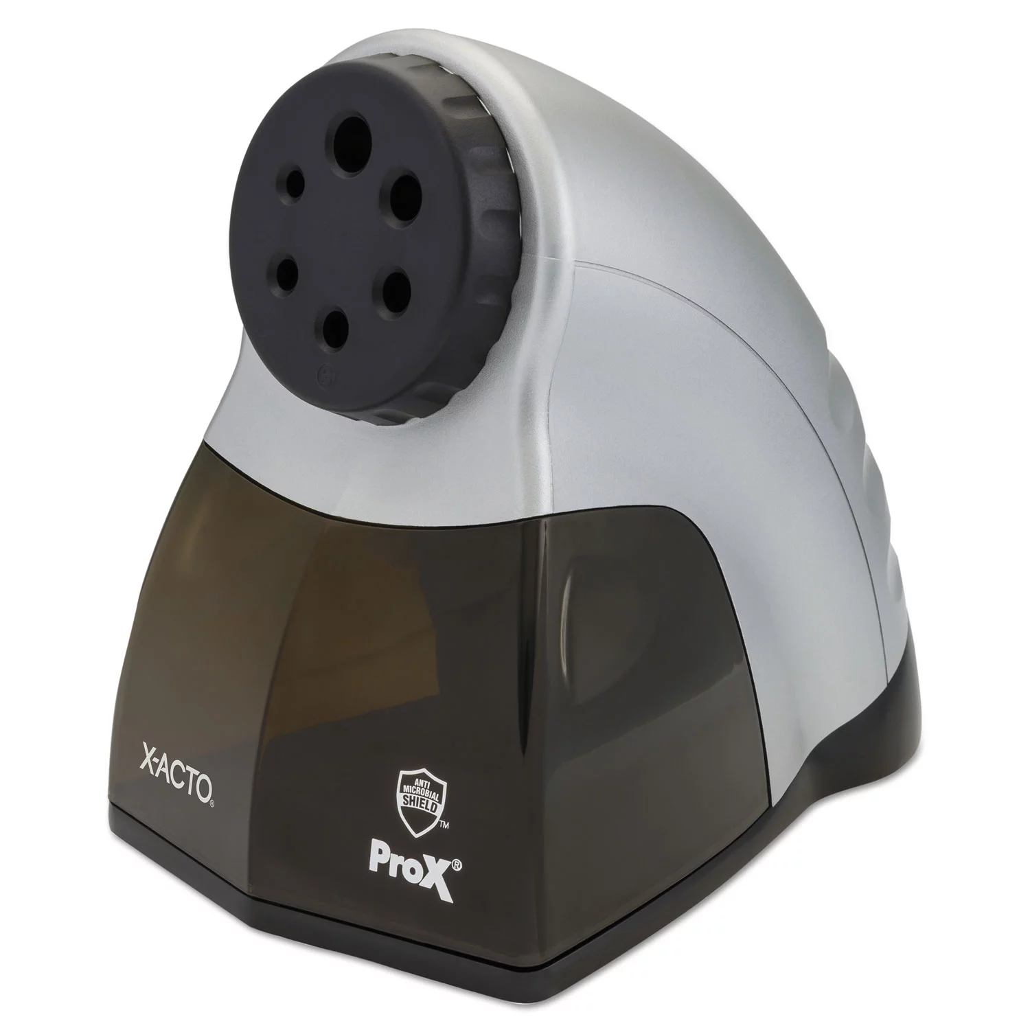 Model 1612 Quiet Pro Electric Pencil Sharpener AC-Powered, 3 x 5 x 9, Black/Silver/Smoke
