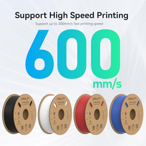 Creality Hyper PLA Filament 1.75mm, 30-600mm/s High Speed 3D Printer Filament, Dimensional Accuracy +/-0.02mm, Fit Most FDM 3D Printers, 4 Pack 1kg Spool(2.2lbs), Black & White