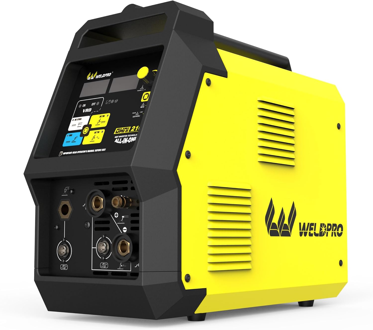 Weldpro Omni 210 Dual Voltage 115V/230V AC/DC Multi-Process Welder - MIG/Flux Core/Stick/ACDC High Frequency TIG with Pulser and Aluminum Balance/Frequency Control 3 year warranty welding machine