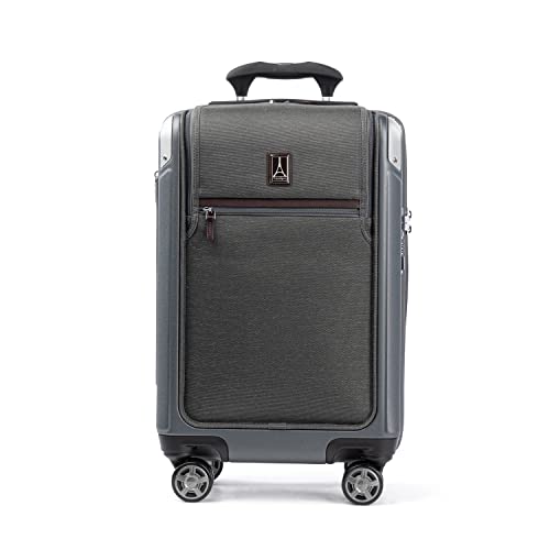 Travelpro Platinum Elite Hardside Expandable Carry on Luggage, 8 Wheel Spinner, TSA Lock, Hard Shell Polycarbonate Suitcase, Metallic Sand, Compact Carry on 20-Inch