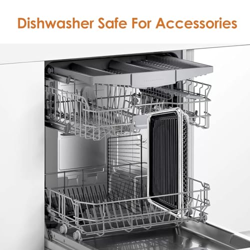 Nuwave Bravo Air Fryer Toaster Smart Oven, 10-in-1 Countertop Convection, 1800 Watts, 21-Qt Capacity, 50°-450°F Temp Controls, Top and Bottom Heater Adjustments 0%-100%, PFAS Free, Stainless Steel