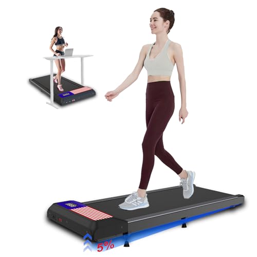 Walking Mat,Under Desk Treadmill 2.5HP for Home and Office, 265Lbs Weight Capacity,Treadmill with APP &Remote Control, LED Display