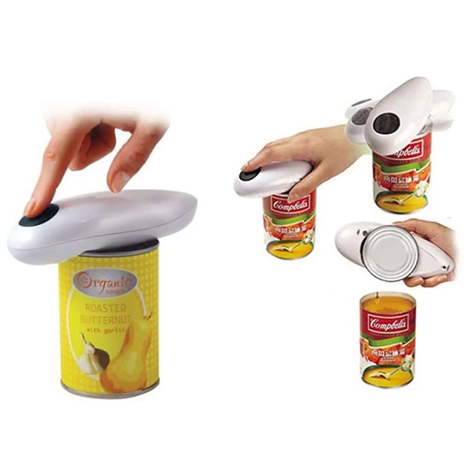 One Click Touch Automatic Can Tin Opener Electric Cutter Jar Lid Wrench