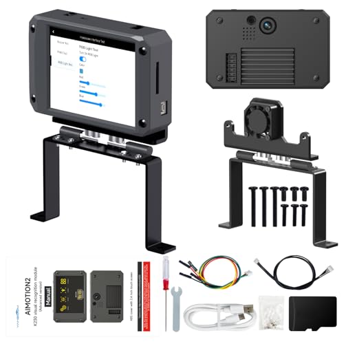 Yahboom K230 AI Development Board 1.6GHz High-performance chip/2.4-inch Display/Open Source Robot Maker Python, Supports AI Visual Recognition CanMV Sensor (with Adjustable Bracket)