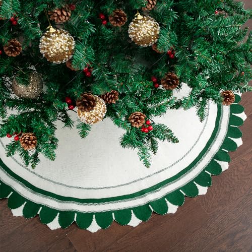Mr. Pen- Christmas Tree Skirt 48 inches, Knitted Christmas Skirt Tree, Xmas Tree Skirt