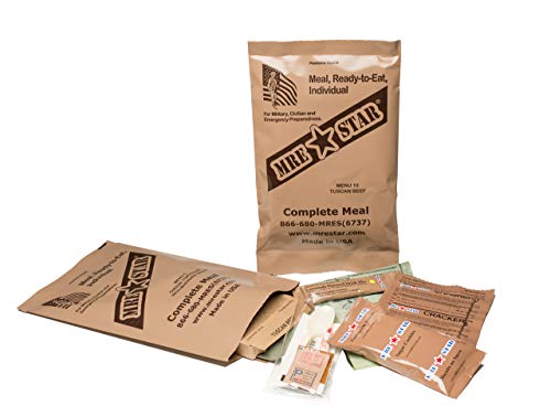 MRE STAR Survival Meal Box – Emergency Meals Ready to Eat with Accessories and FRH – Compact and Lightweight Packaging – Extended Shelf Life – 12 pcs Individual Fully-Cooked Meals