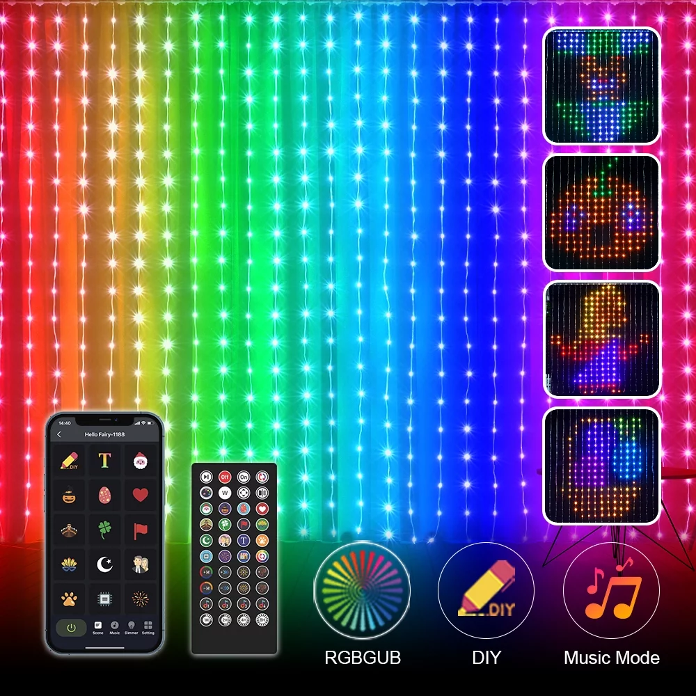 Nobent Smart Curtain Lights DIY With App Control For Window Cutains Decoration