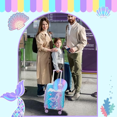 Kid’s Luggage Set 2 Piece Suitcase Set 16’’ Hardside Luggage with Spinner Wheels Girls Boys Carry on Toddler Luggage Travel Rolling Luggage Carry on Luggage Airline Approved Football