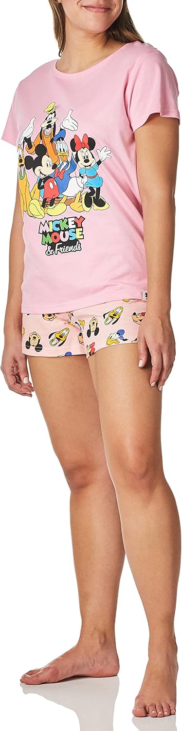 Disney Womens Mickey Mouse Minnie Mouse and Friends Pajamas Pink Medium