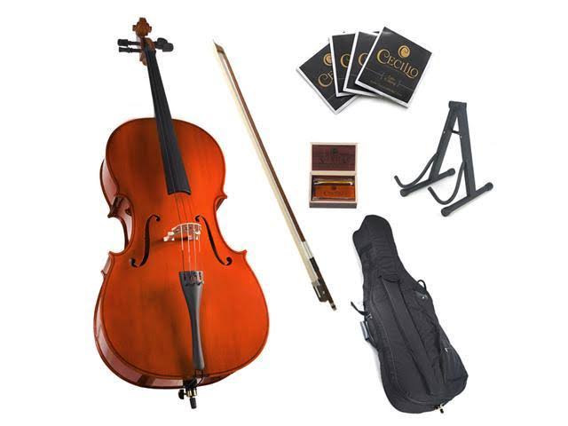 Cecilio Cco-100 Student Cello with Soft Case, Stand, Bow, Rosin, Bridge and Extra Set of Strings, Size 1/4