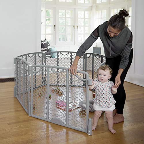 Evenflo Versatile Play Space Adjustable Play Area, Plastic, 8-Panel (Cool Gray)