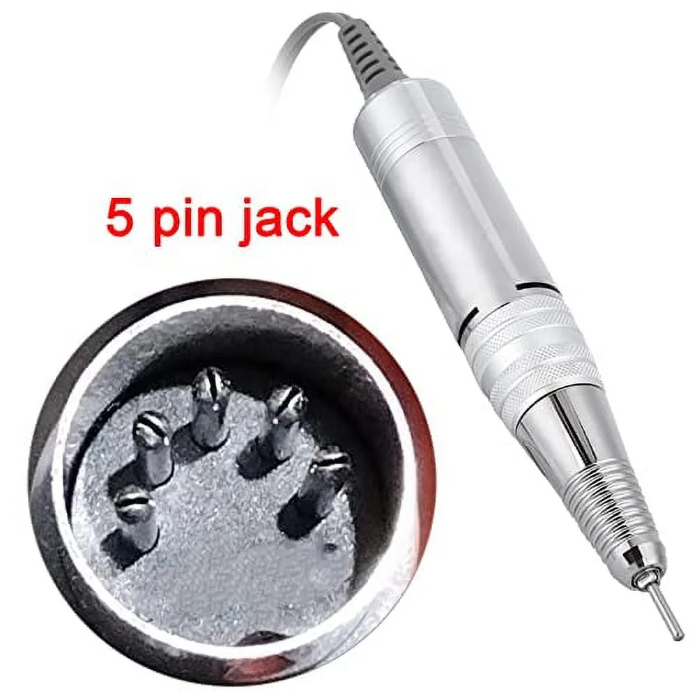 35000RPM Manicure Nail Drill Replacement Handle, Nail Polish Handpiece for Electric Nail Polishing Machine (5 Pin Jack)