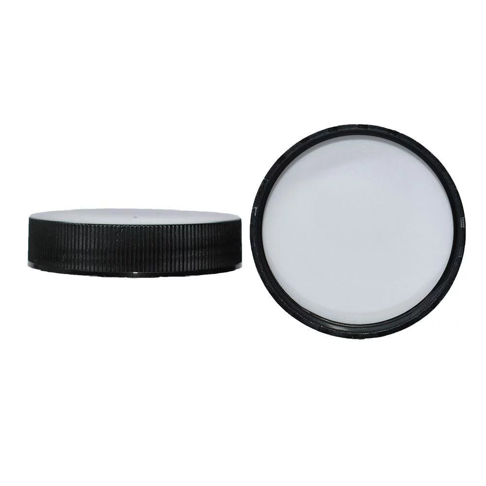 24 Pack - 4 oz. Clear Glass Jar with Black Plastic Cap (48/400) (V4) (V7)