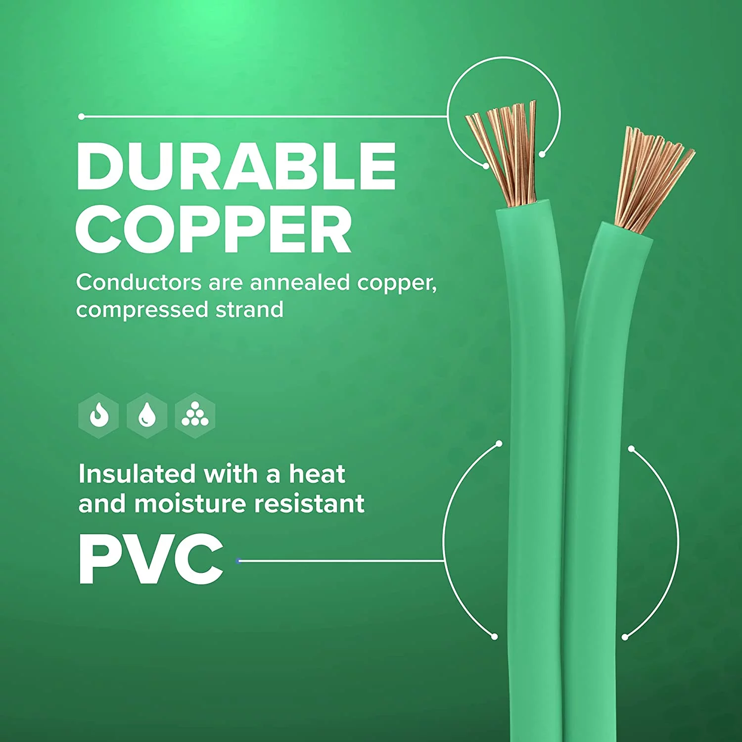 100 Feet (30 Meter) - Insulated Stranded Copper THHN / THWN Wire - 10 AWG, Wire is Made in the USA, Residential, Commercial, Industrial, Grounding, Electrical rated for 600 Volts - In Green