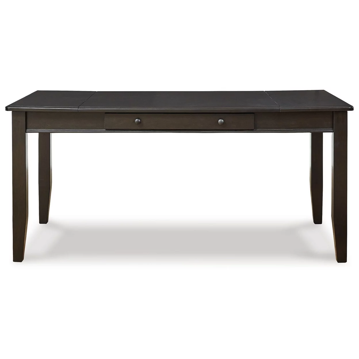 66 Inch Rectangular Lift Top Dining Table, Black Wood Frame, Single Drawer