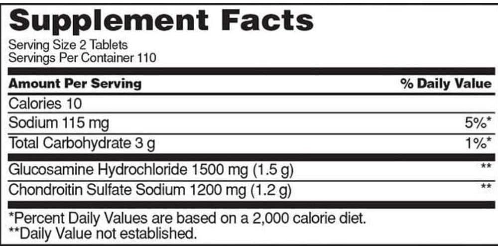 TZWK Kirkland Signature Extra Strength Glucosamine 1500mg/Chondroitin 1200mg Sulfate 220 Tablets (Pack of 2)
