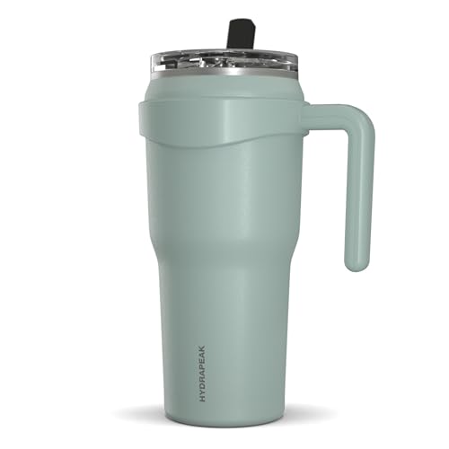 Hydrapeak Roadster 40oz Stainless Steel Tumbler Double Wall Vacuum Insulated Water Bottle With Handle And 2 in 1 Straw Lid (Aqua)