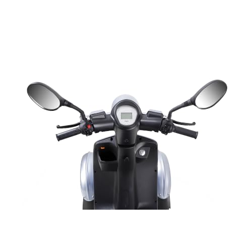 4 Wheel Mobility for Adults and Senior Fat tire Scooter Electric Powered Chargeable Device for Travel, Lightweight and Portable for Travel with LED Headlights and Basket, Charger Included (Pink)