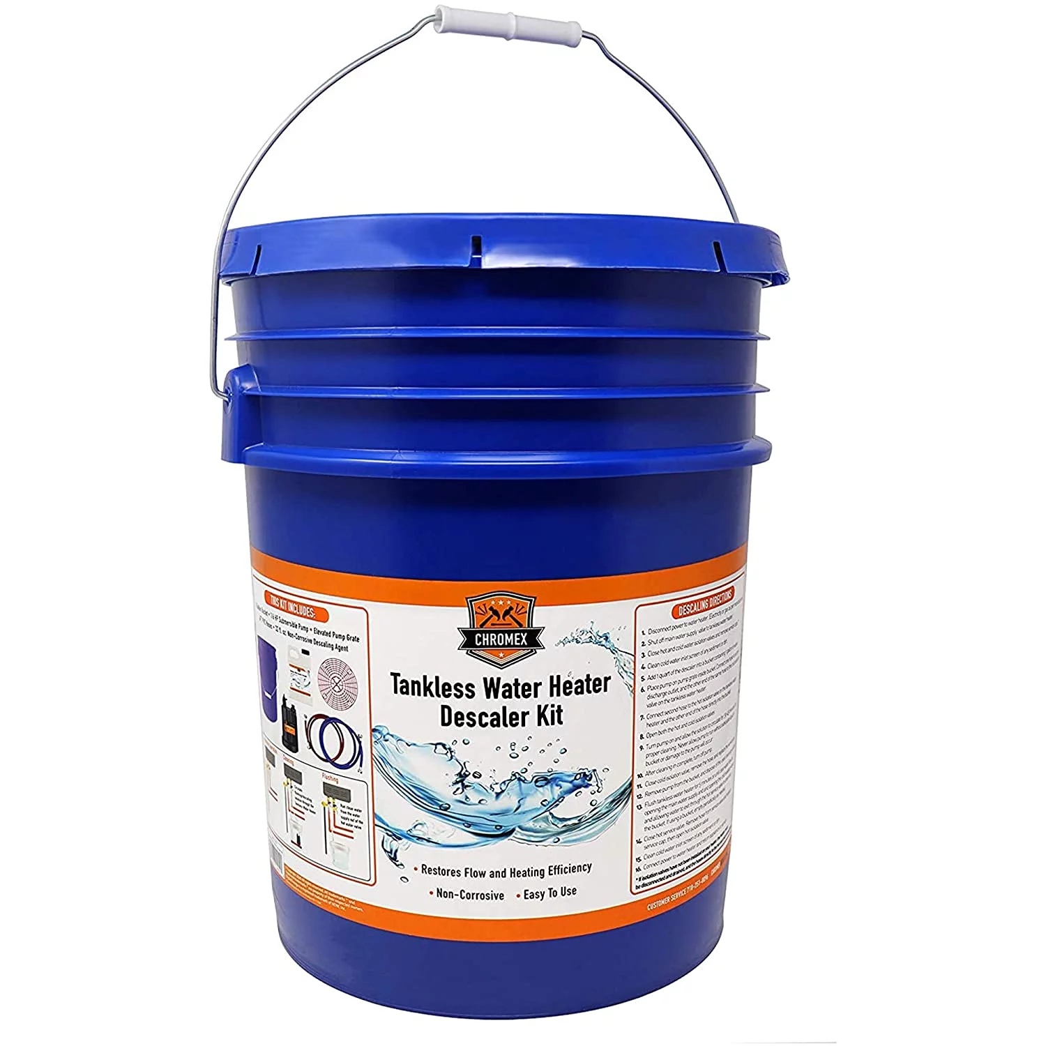 Chromex Tankless Water Heater Descaler, Kit + 128 fl oz Solution