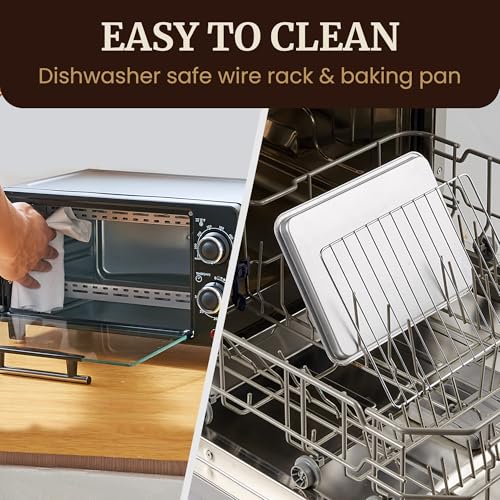 Elite Gourmet ETO236 Personal Compact 2 Slice Countertop Toaster Oven with 15 Minute Timer & Adjustable Temperature, Bake, Broil, & Toast, Black