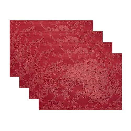 Elrene Home Fashions Poinsettia Elegance Jacquard Holiday Table Runner, 13