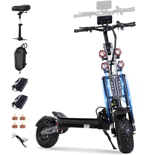 Electric Scooter Adult 7000W Brushless Motor Up to 55 MPH, 60V 33Ah Li-Ion Battery Range 65+ Miles, 13 