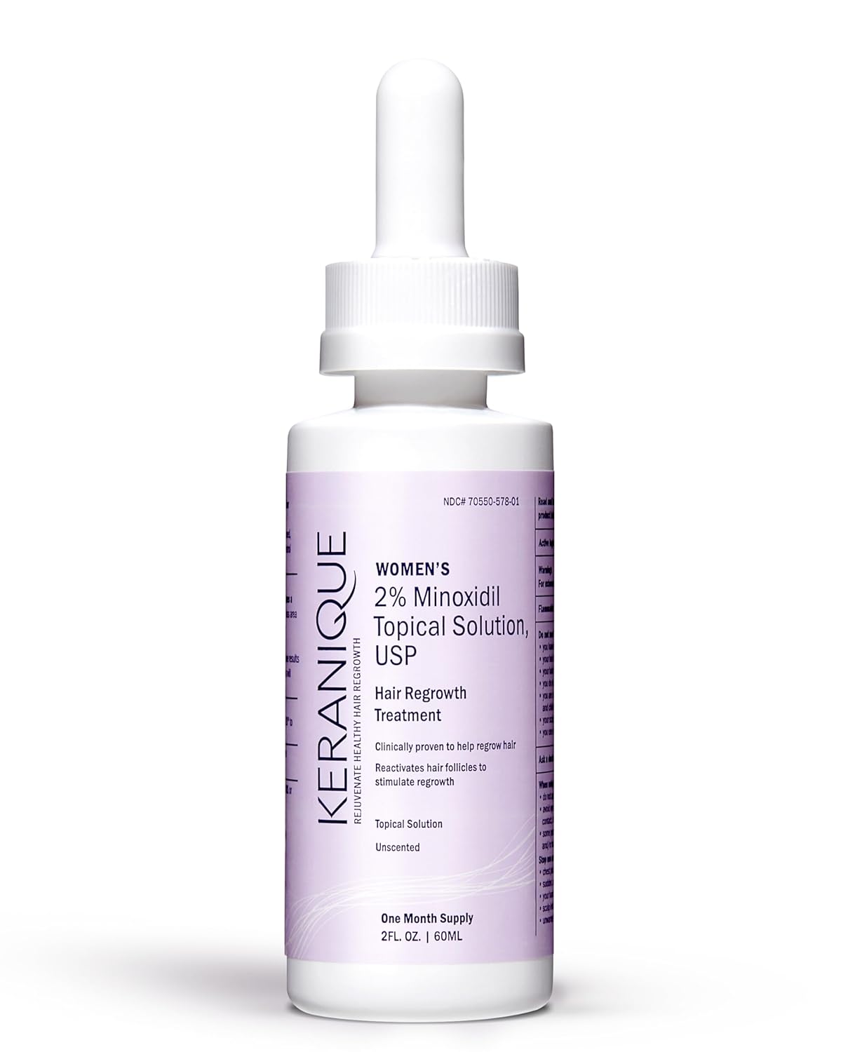 Keranique Hair Regrowth Tonic: 2% Minoxidil for Thinning Hair and Hair Loss, Women's Scalp Treatments for hair growth