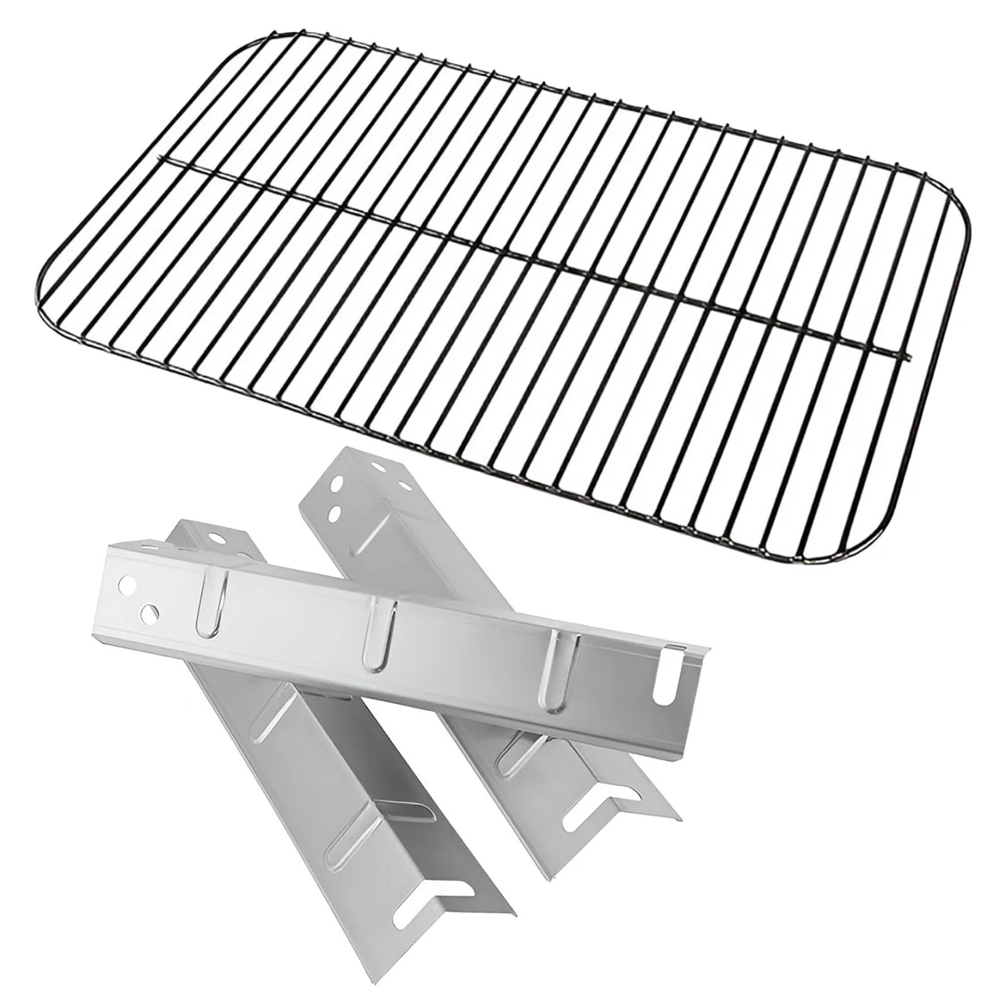Set of Porcelain Cooking Grid and Three Stainless Steel Heat Plates for 3 Burner Expert Bbq Grill Model