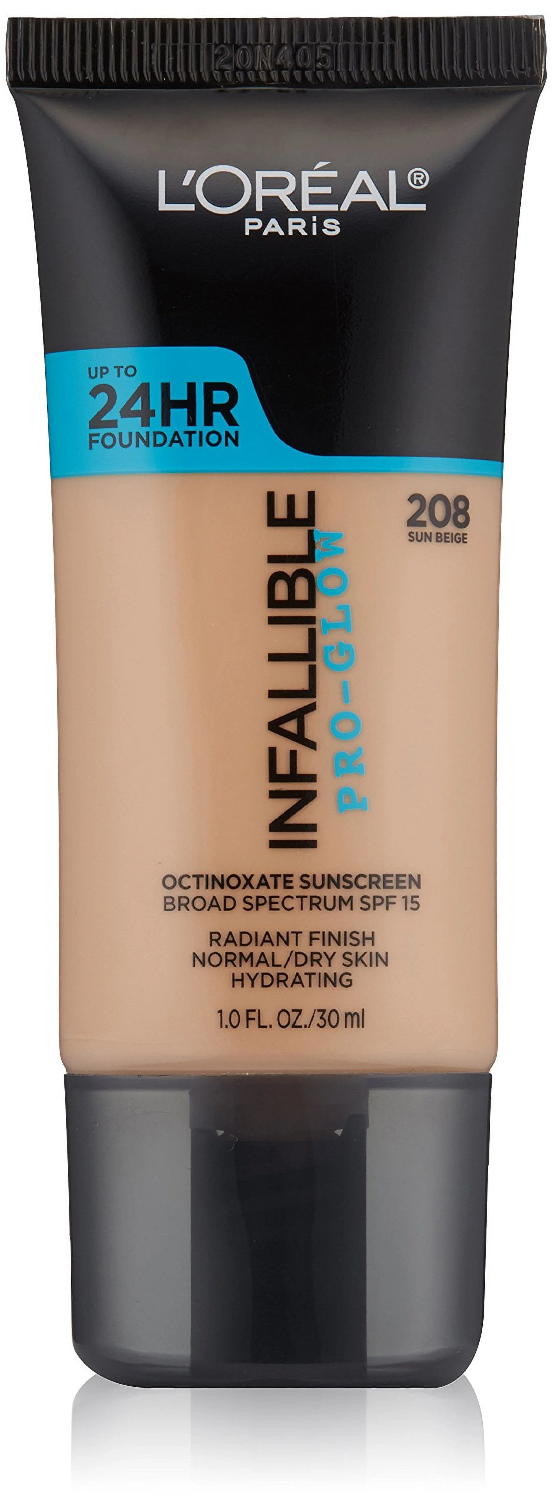 L,Oréal Paris Infallible Pro-Glow Foundation, Sun Beige, 1 Fl. Oz.