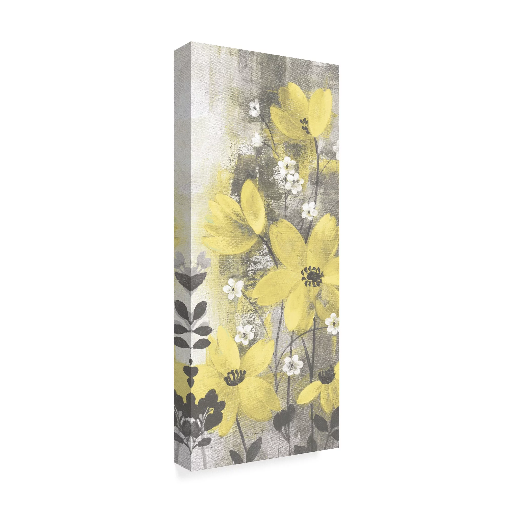 Trademark Fine Art 'Floral Symphony Yellow Gray Crop I' Canvas Art by Silvia Vassileva