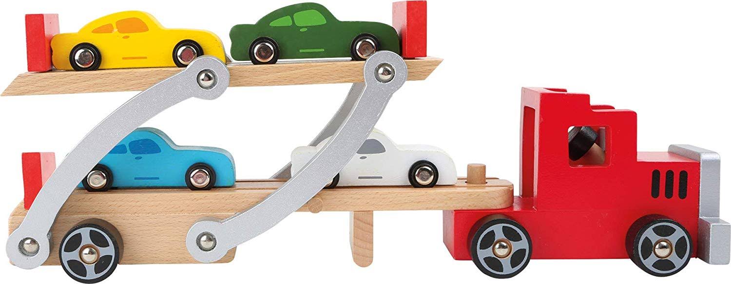 Wooden truck with cars