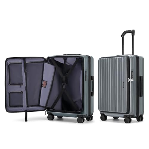 ROAMING Grace Expandable Carry On Luggage Airline Approved, 20 Inch Hardside Carry On Suitcase with Wheels, Travel Harshell Spinner Small Luggage with Tsa Lock, Jade cyan, 20-Inch Carry-On
