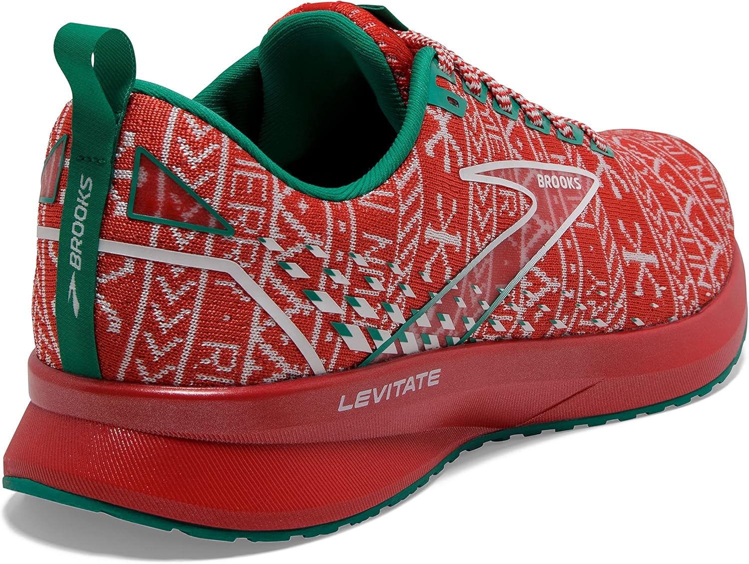 Brooks Women's Levitate 5 Neutral Running Shoe - Red/White/Green - 6 Medium