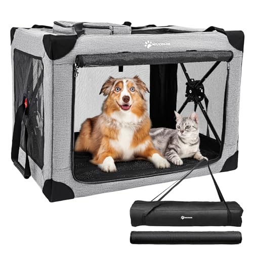 MIU COLOR Portable Dog Playpen 32 Inch, Foldable Play Pen for Indoor Dogs Cats, Dog Kennel Tent for Rabbit or Small Animals, Breathable with Window, Soft mat, Heavy-Duty Oxford, Steel Frame