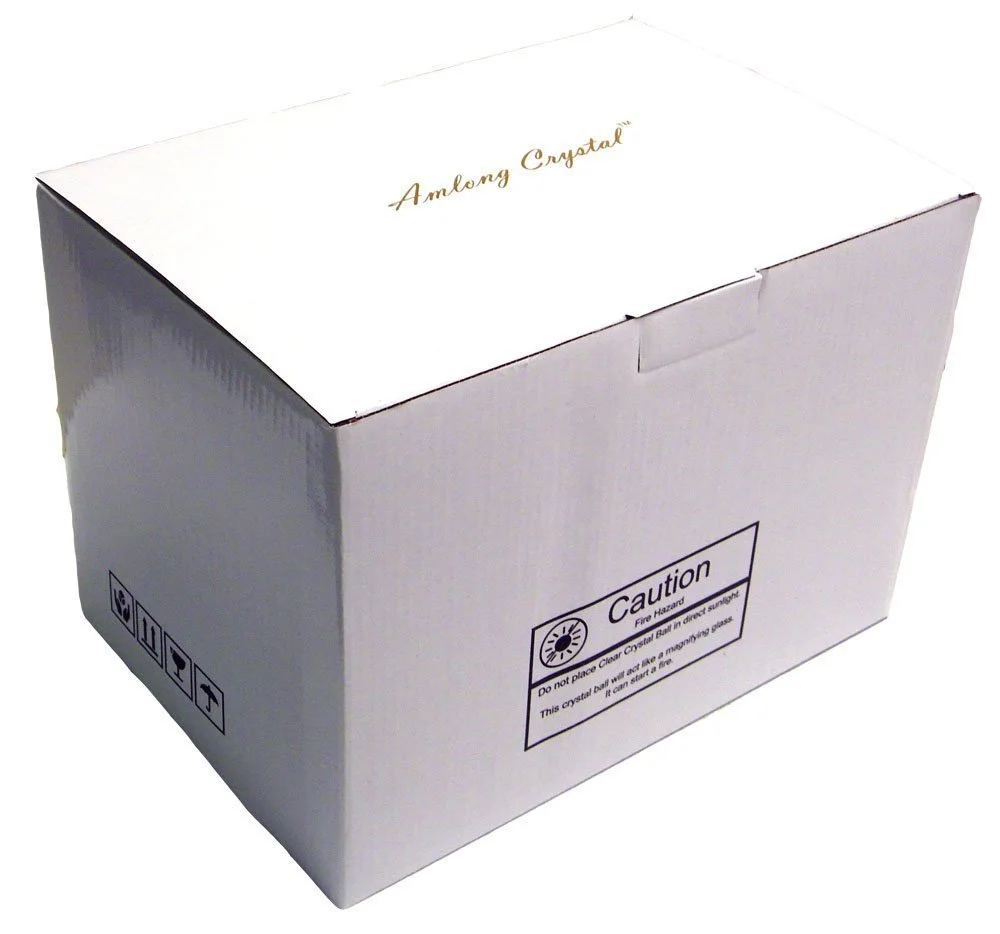 Amlong Crystal Meditation Divnation Sphere Feng Shui Crystal Ball, Lensball, Decorative Ball with Wooden Stand and Gift Box, Yellow, 4.2 inch (110mm) Diameter