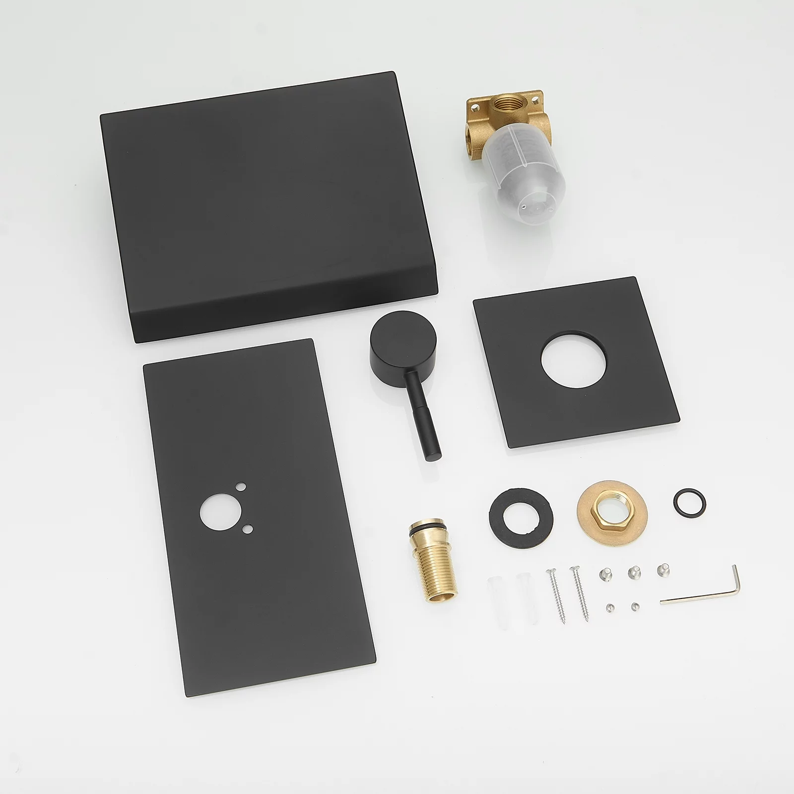 Single Handle Wall Mount Spout Waterfall Bathroom Faucet in Matte Black