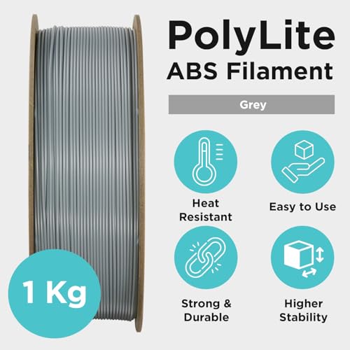 Polymaker ABS Filament 1.75mm Black, ABS 3D Printer Filament 1.75mm Heat Resistant 1kg - PolyLite ABS 3D Printing Filament 1.75mm, Strong & Durable, Dimensional Accuracy +/- 0.03mm