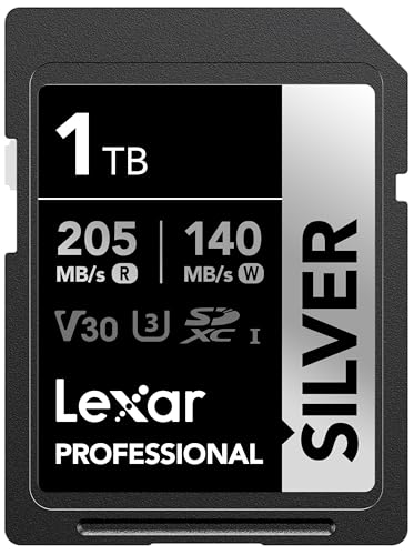 Lexar 128GB Professional SILVER PRO SD Card, UHS-II, C10, U3, V60, Full HD, 4K, Up To 280MB/s Read SDXC Memory Card, for Professional Photographer, Videographer, Enthusiast (LSDSIPR128G-BNNNU)