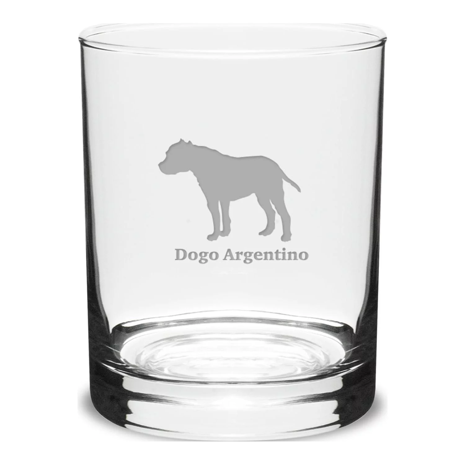 Dogo Argentino Deep Etched 14 oz Classic Double Old Fashion Glass