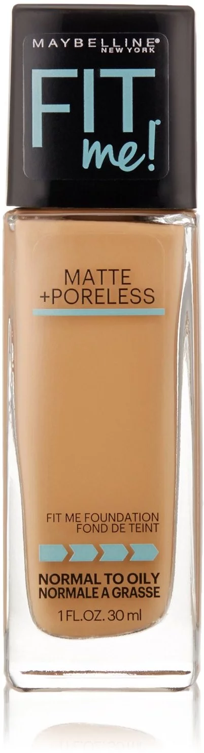 Maybelline New York Fit Me! Matte Poreless Foundation, Warm Honey [322] 1 oz (Pack of 3)